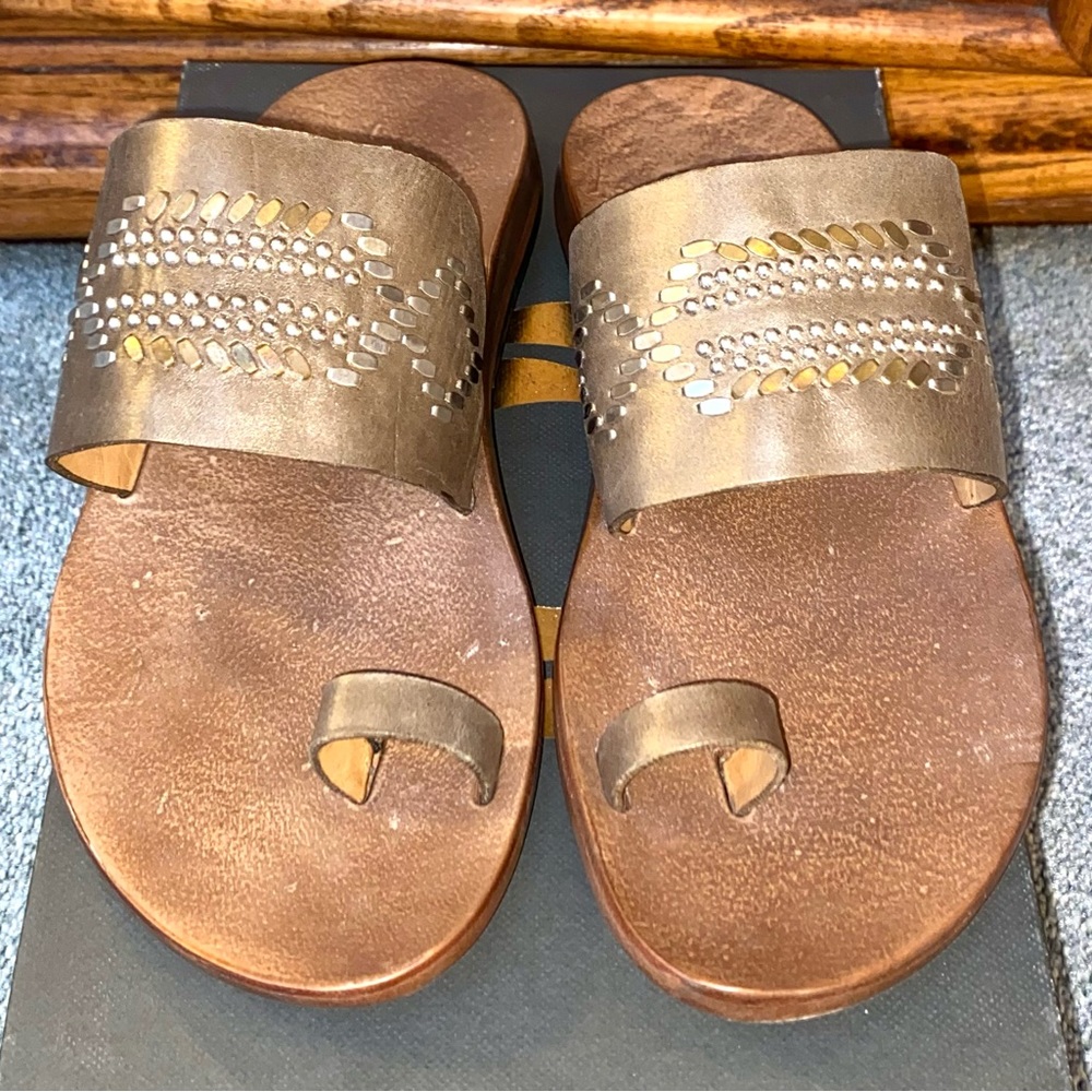 NIB Calleen Cordero Fonda Pewter Metallic Sandals Sz 8 $398 Sundance